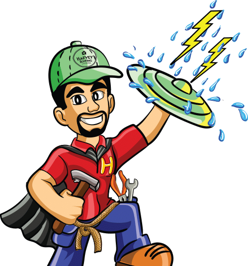 Storm Defender Mascot - Harvey Roofing & Construction