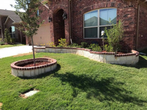 Austin Stone and Red Brick Landscape Border