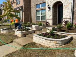 Natural Stone Landscape Border with Capstone