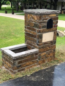 Custom Stone Masonry Mailbox with Side Planter