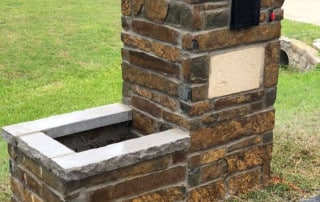 Custom Stone Masonry Mailbox with Side Planter