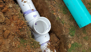 Underground PVC Piping for Surface Drainage in Yard