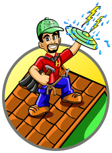 Harvey Roofing and Construction Mascot Technician Logo