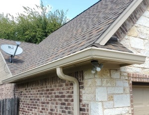 Seamless Aluminum Rain Gutters Installed on Home