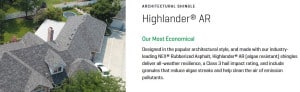 Malarkey Highlander Shingles Product Info Graphic