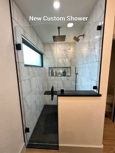 New Custom Tile Shower Installed