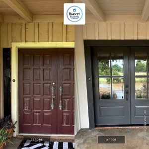 New Front Entry Door on Home Before and After