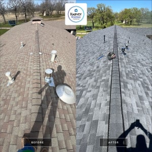 Roof Replacement – Before and After – Harvey Roofing & Construction